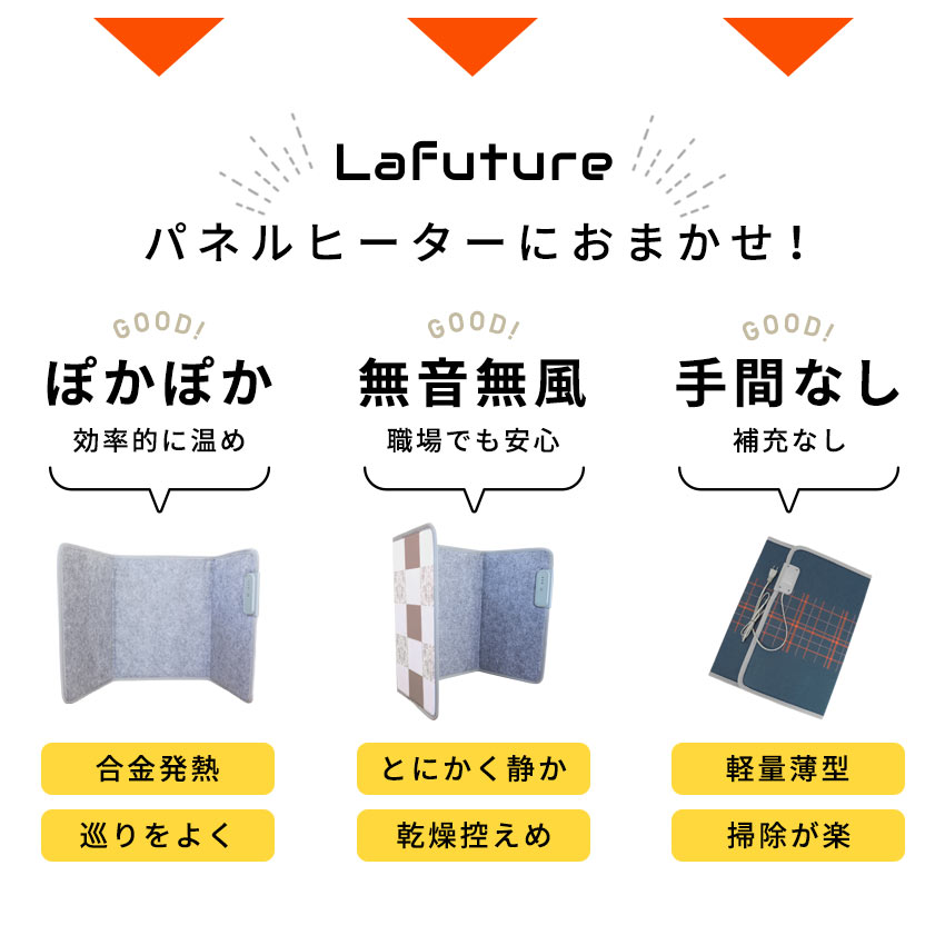 LaFuture 遠赤外線パネルヒーター めざましテレビで紹介 デスクヒーター 折り畳み式 足元暖房 4時間タイマー＆転倒自動OFFの安全設計  多彩なデザインでお部屋にマッチ - お取り寄せ通販アイテムポスト バッグ・靴・小物